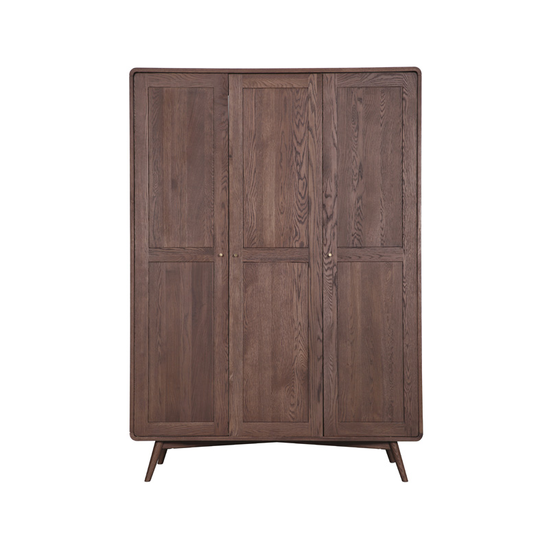An é Wardrobe Trí Doras Dorcha an Réiteach Stórála Foirfe do Thithe Nua-Aimseartha